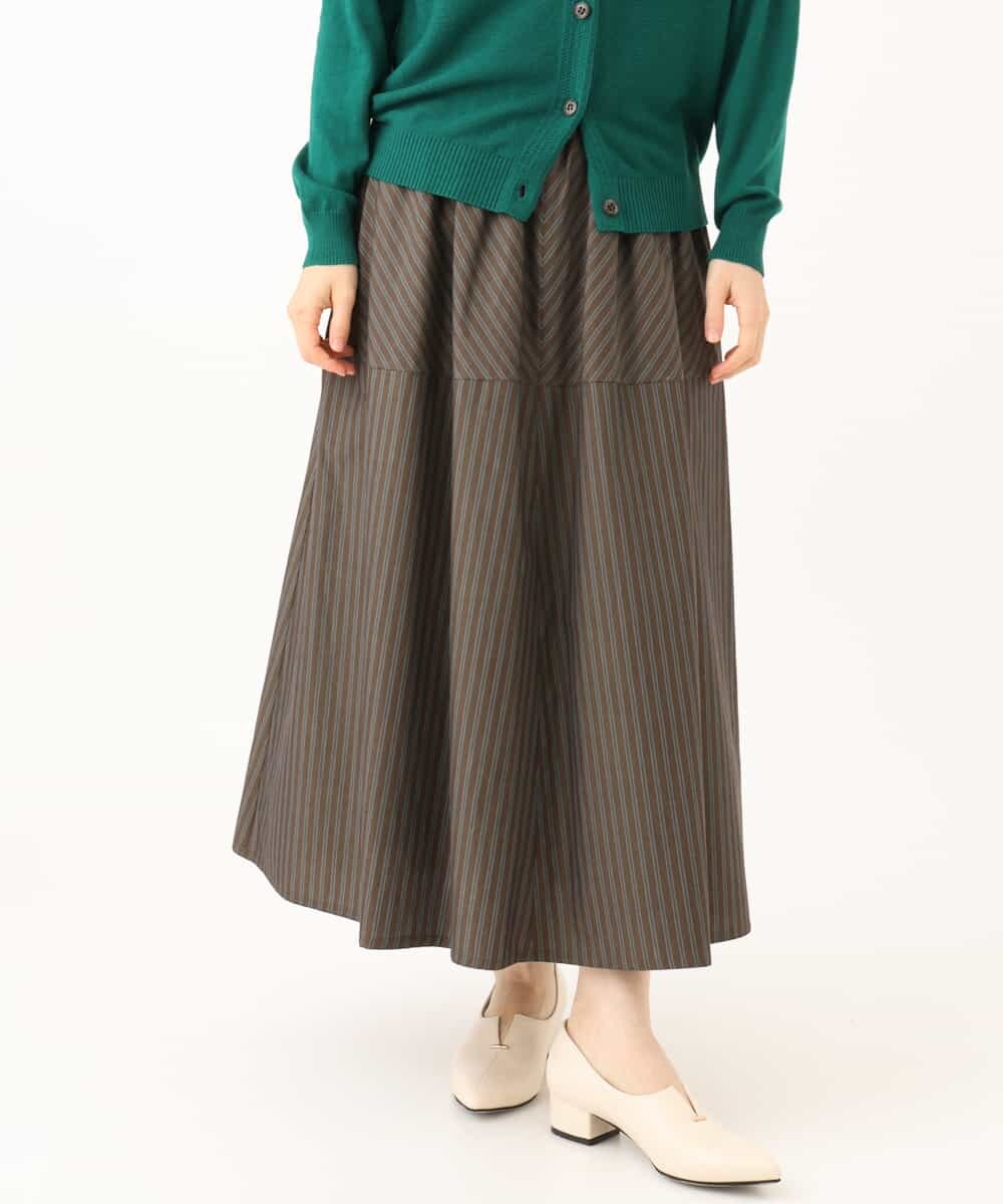 NHHJD16330 GIANNI LO GIUDICE(小さいサイズ)(メゾン ドゥ サンク) レジメンストライプスカート ベージュ