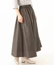 NHHJD16330 GIANNI LO GIUDICE(小さいサイズ)(メゾン ドゥ サンク) レジメンストライプスカート ベージュ