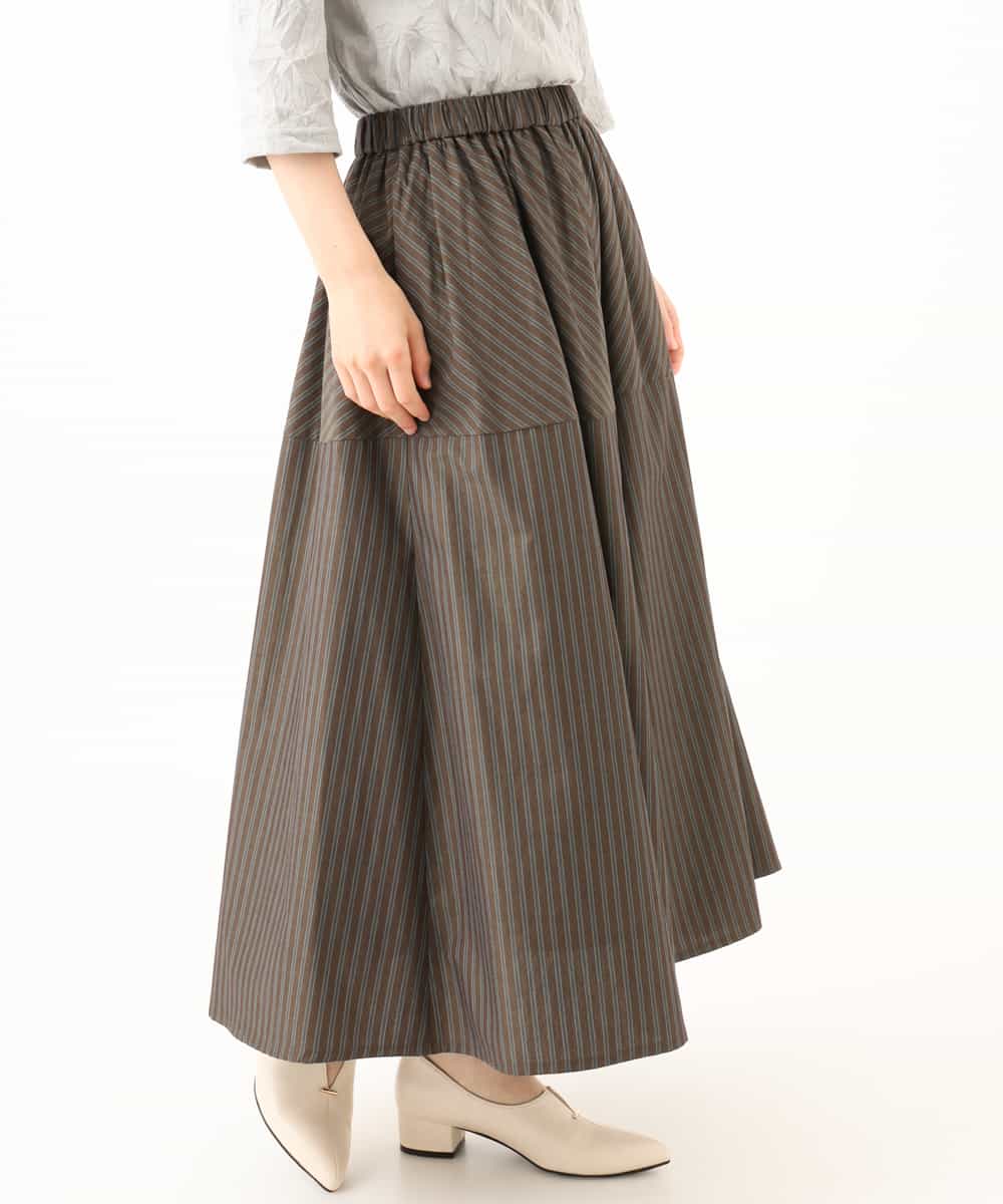 NHHJD16330 GIANNI LO GIUDICE(小さいサイズ)(メゾン ドゥ サンク) レジメンストライプスカート ベージュ