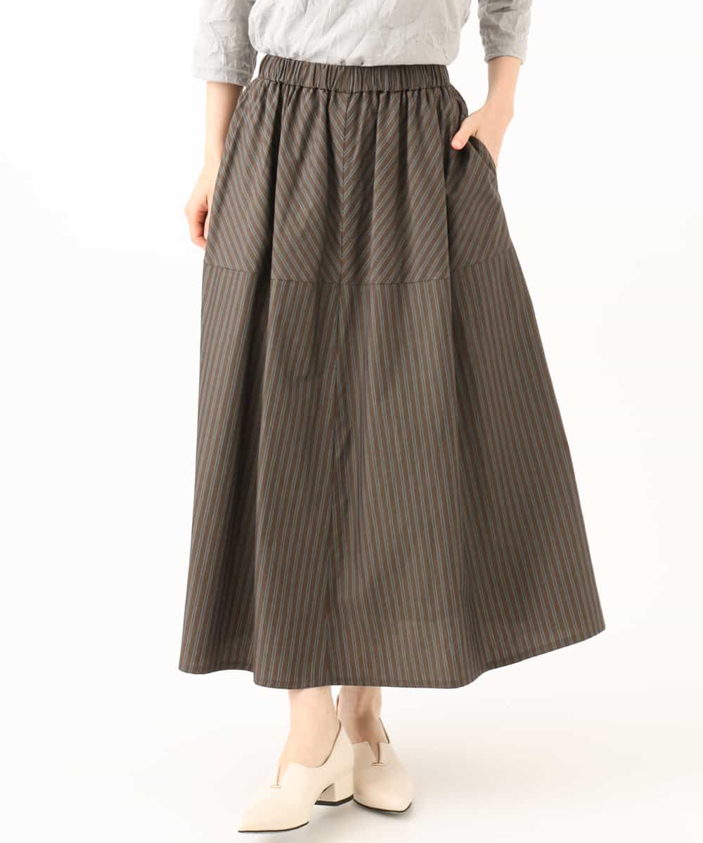 NHHJD16330 GIANNI LO GIUDICE(小さいサイズ)(メゾン ドゥ サンク) レジメンストライプスカート ベージュ
