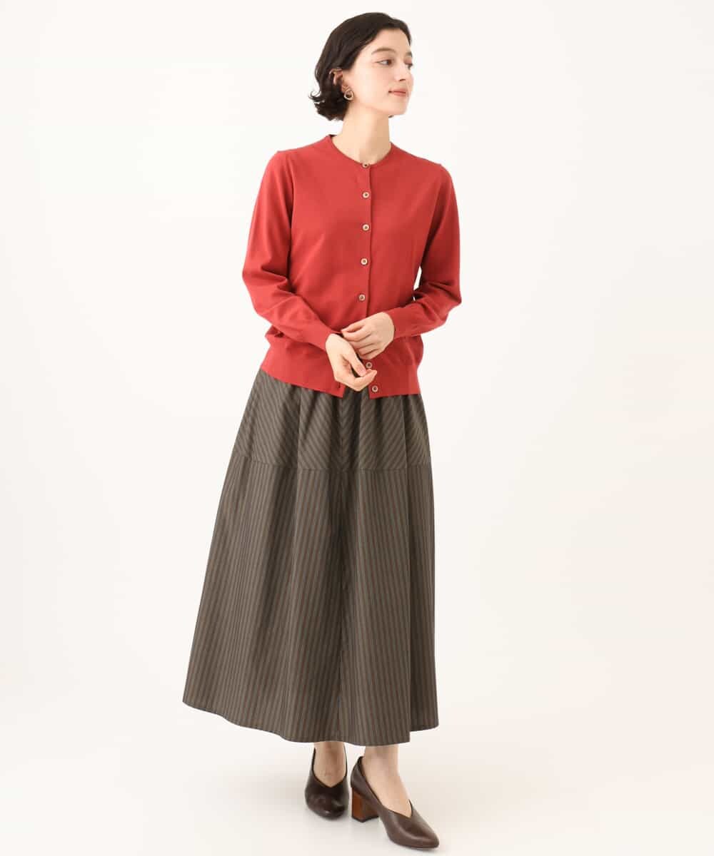 NHHJD16330 GIANNI LO GIUDICE(小さいサイズ)(メゾン ドゥ サンク) レジメンストライプスカート ベージュ
