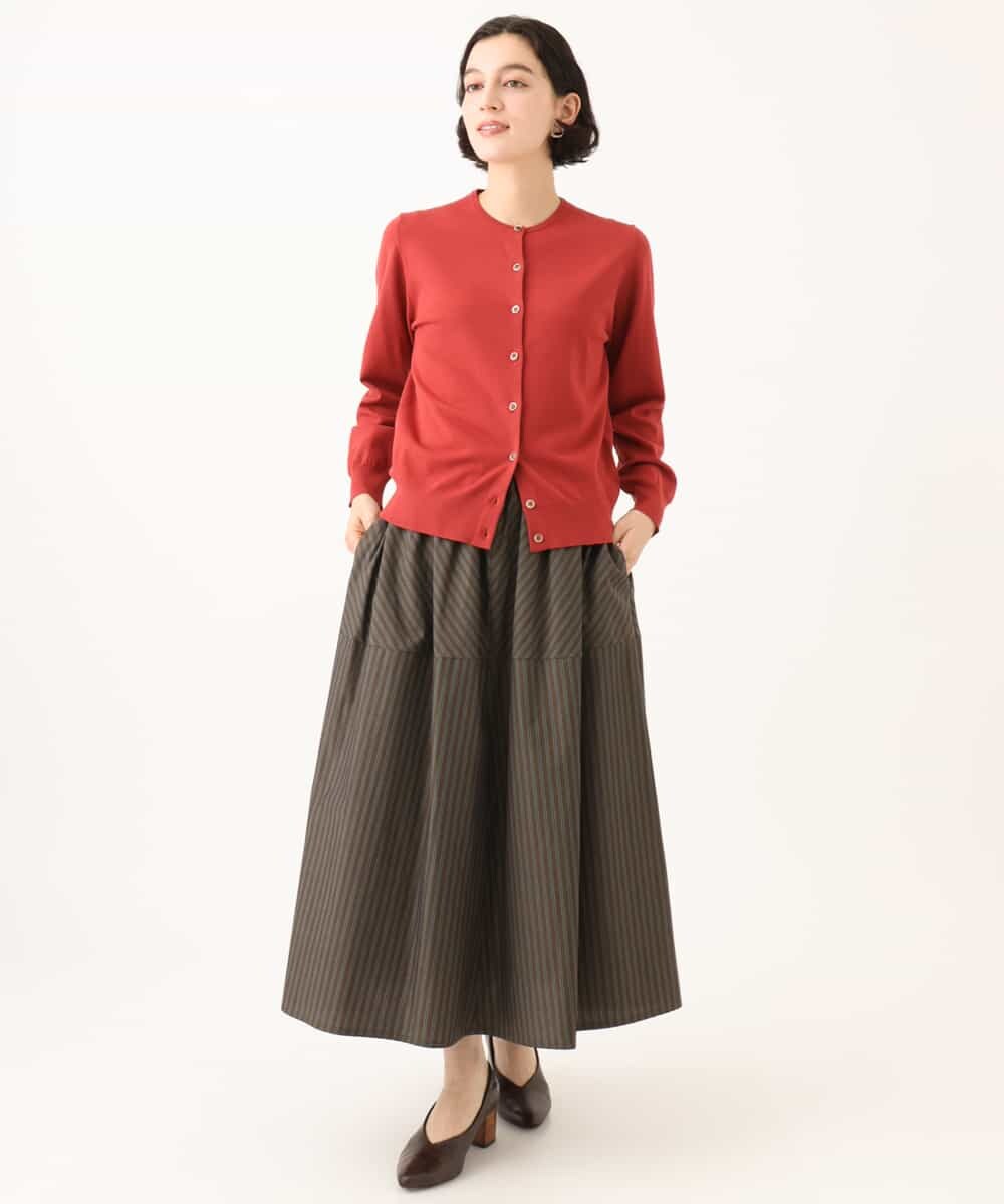 NHHJD16330 GIANNI LO GIUDICE(小さいサイズ)(メゾン ドゥ サンク) レジメンストライプスカート ベージュ