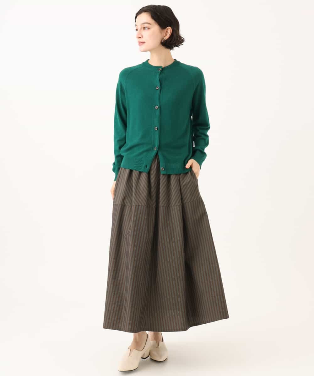 NHHJD16330 GIANNI LO GIUDICE(小さいサイズ)(メゾン ドゥ サンク) レジメンストライプスカート ベージュ
