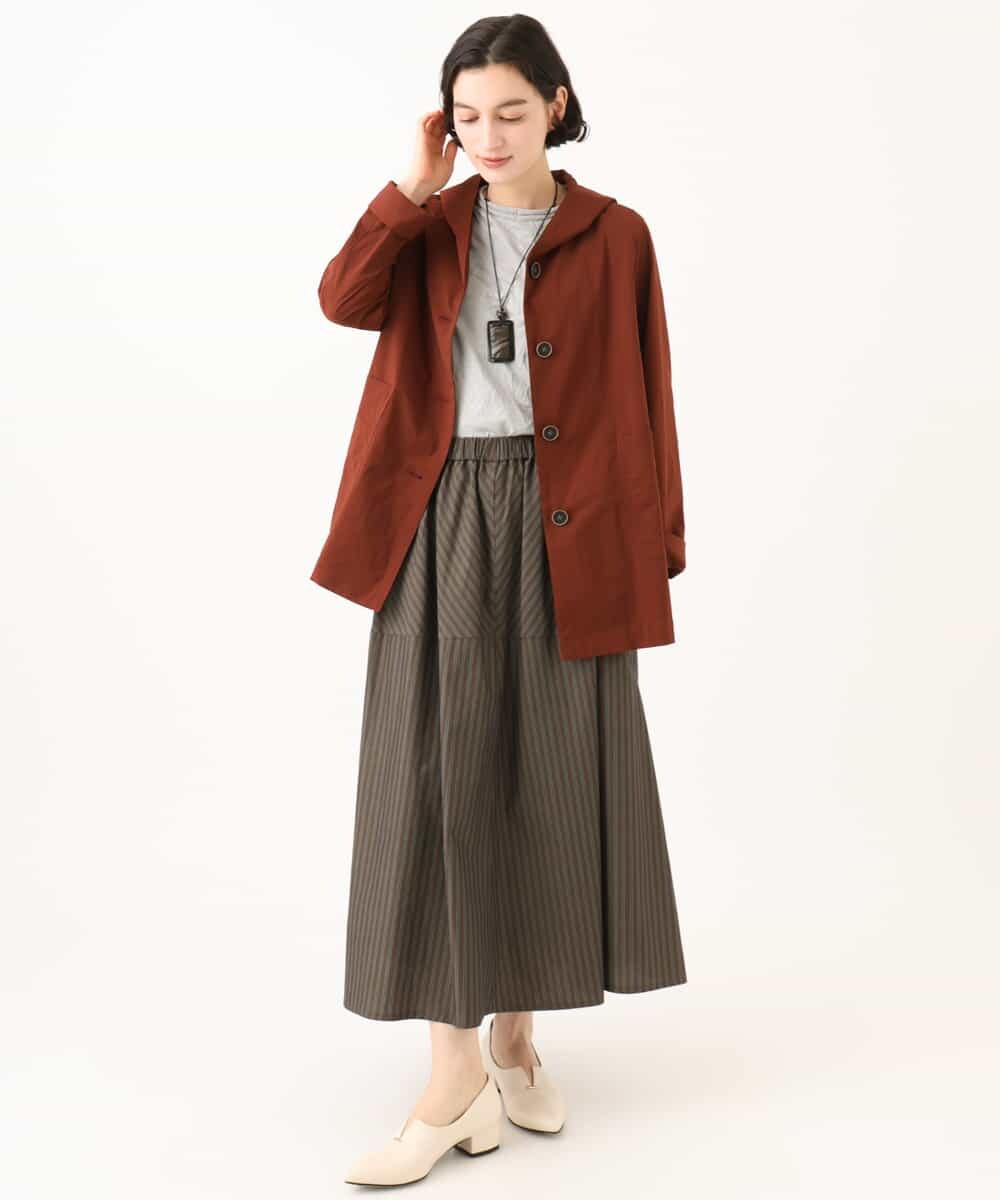 NHHJD16330 GIANNI LO GIUDICE(小さいサイズ)(メゾン ドゥ サンク) レジメンストライプスカート ベージュ