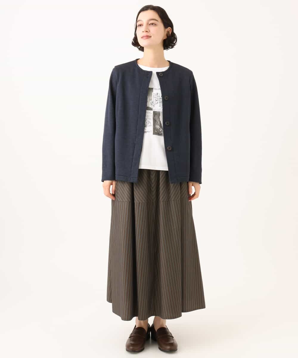 NHHJD16330 GIANNI LO GIUDICE(小さいサイズ)(メゾン ドゥ サンク) レジメンストライプスカート ベージュ