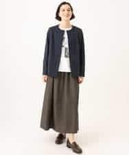 NHHJD16330 GIANNI LO GIUDICE(小さいサイズ)(メゾン ドゥ サンク) レジメンストライプスカート ベージュ