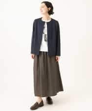 NHHJD16330 GIANNI LO GIUDICE(小さいサイズ)(メゾン ドゥ サンク) レジメンストライプスカート ベージュ