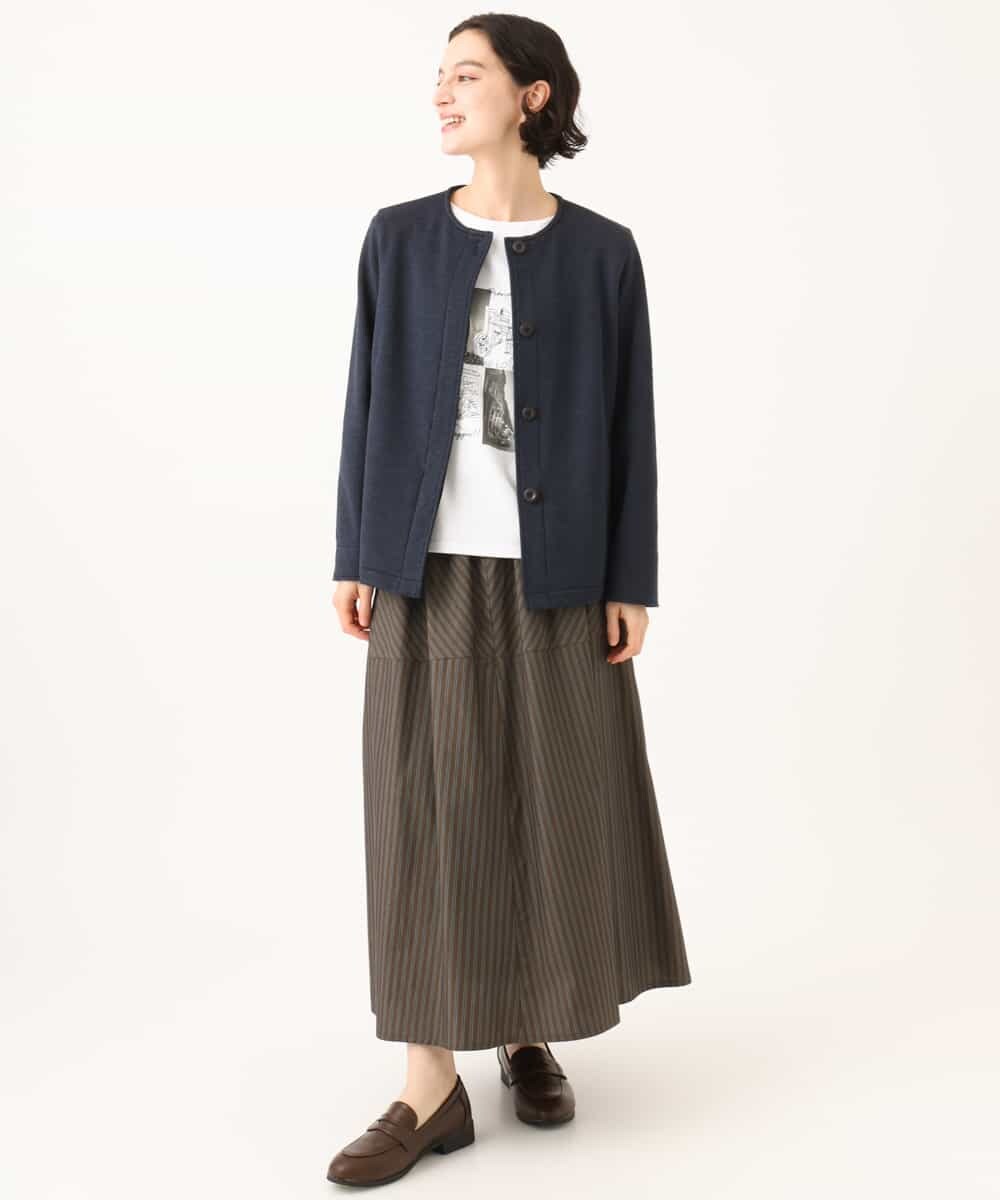 NHHJD16330 GIANNI LO GIUDICE(小さいサイズ)(メゾン ドゥ サンク) レジメンストライプスカート ベージュ