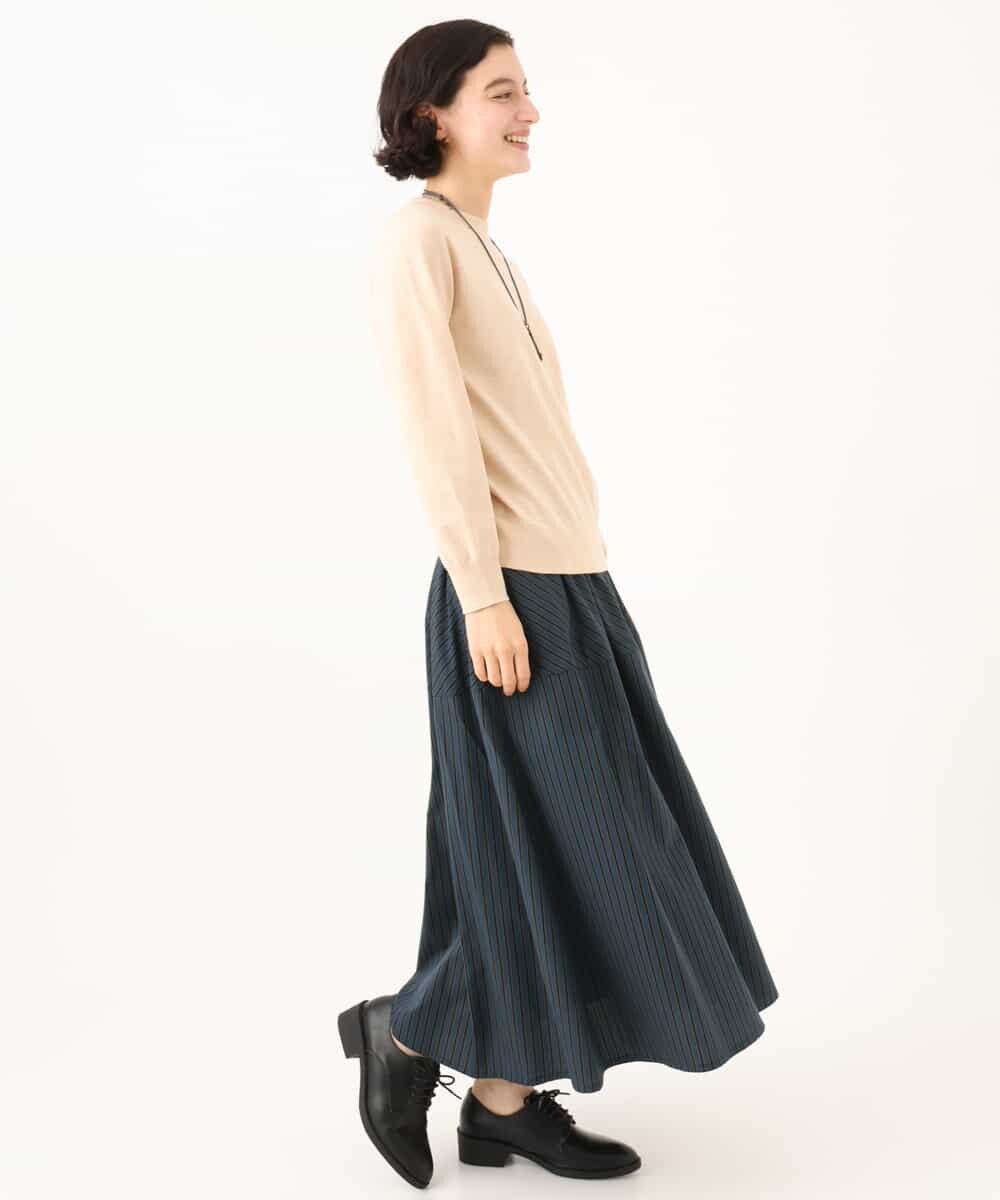 NHHJD16330 GIANNI LO GIUDICE(小さいサイズ)(メゾン ドゥ サンク) レジメンストライプスカート ベージュ