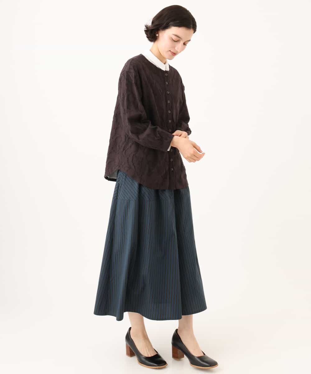 NHHJD16330 GIANNI LO GIUDICE(小さいサイズ)(メゾン ドゥ サンク) レジメンストライプスカート ベージュ