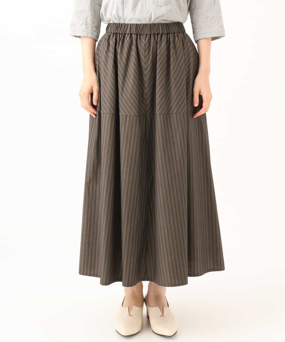 NHHJD16330 GIANNI LO GIUDICE(小さいサイズ)(メゾン ドゥ サンク) レジメンストライプスカート ベージュ