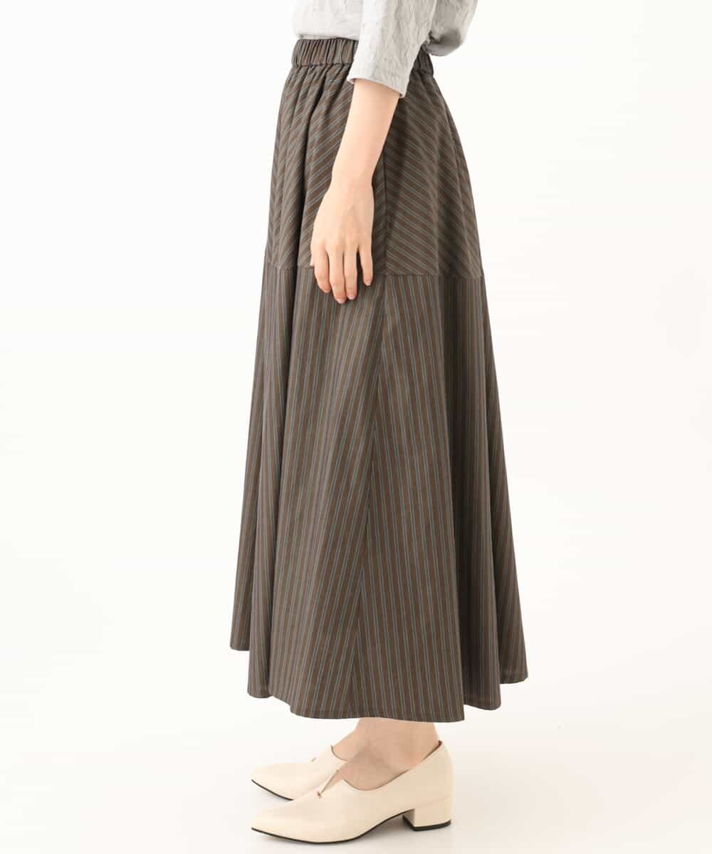 NHHJD16330 GIANNI LO GIUDICE(小さいサイズ)(メゾン ドゥ サンク) レジメンストライプスカート ベージュ