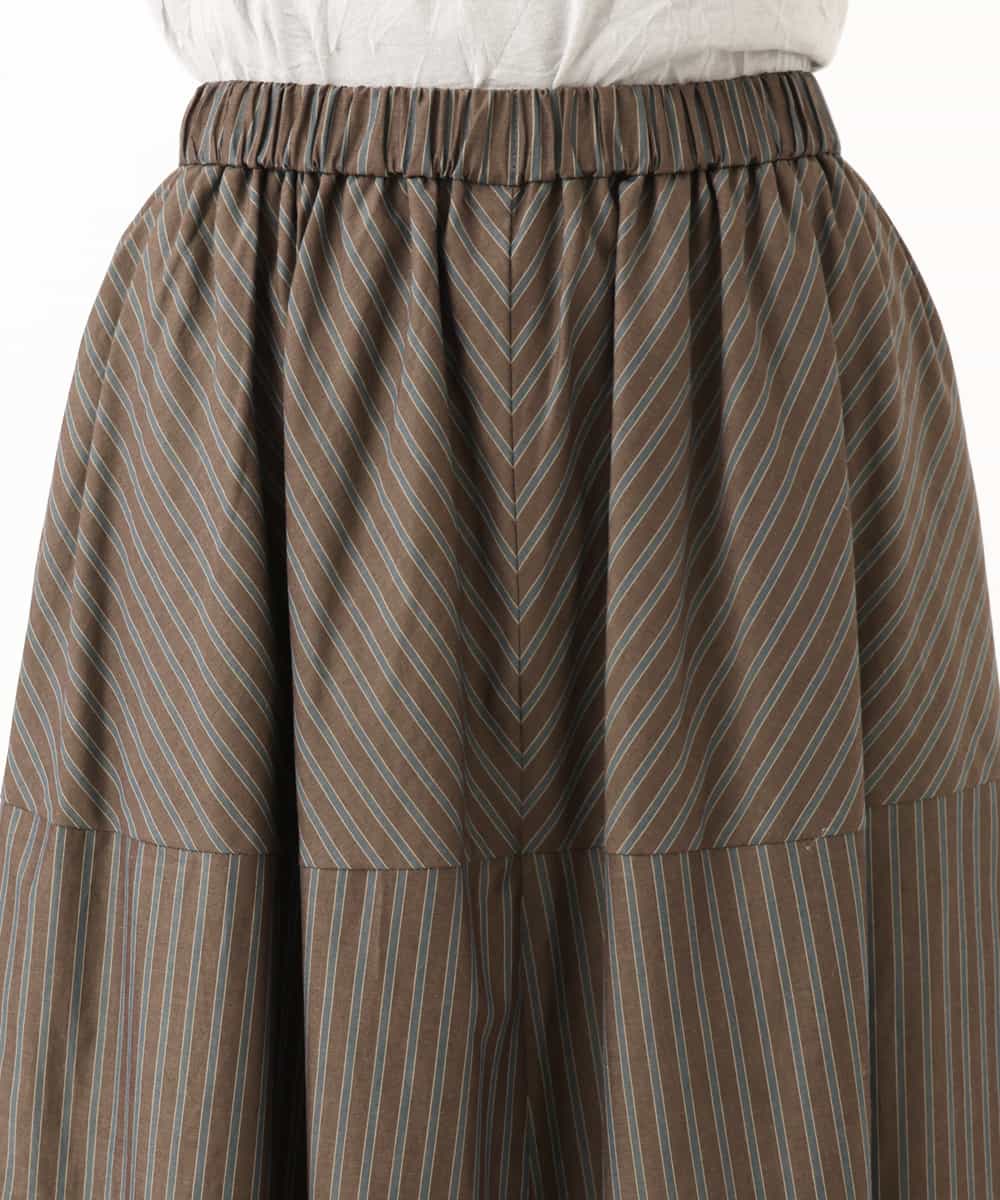NHHJD16330 GIANNI LO GIUDICE(小さいサイズ)(メゾン ドゥ サンク) レジメンストライプスカート ベージュ