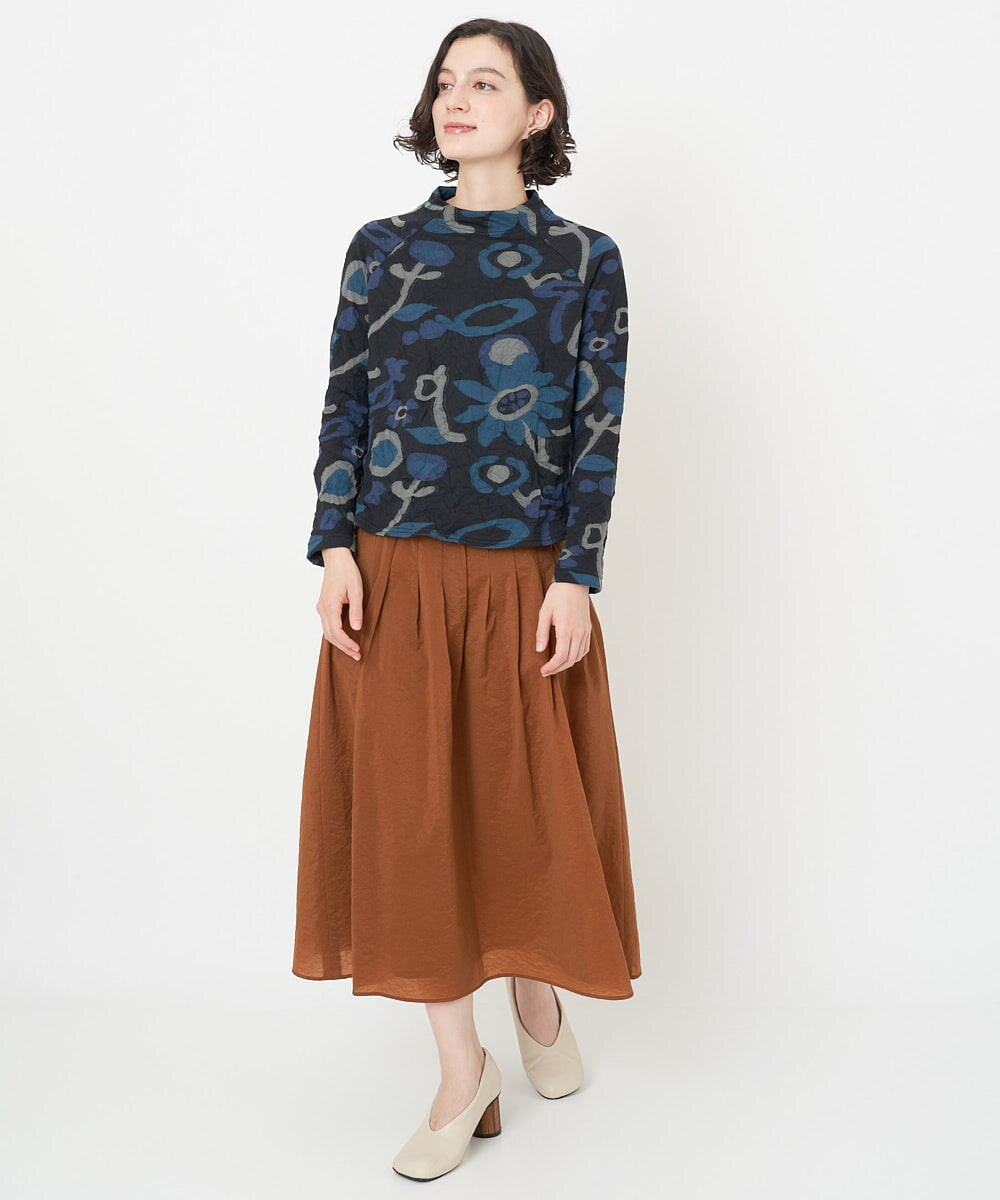 NHHJS01270 GIANNI LO GIUDICE(小さいサイズ)(メゾン ドゥ サンク) [日本製]ペーパークロスナイロンスカート オレンジブラウン