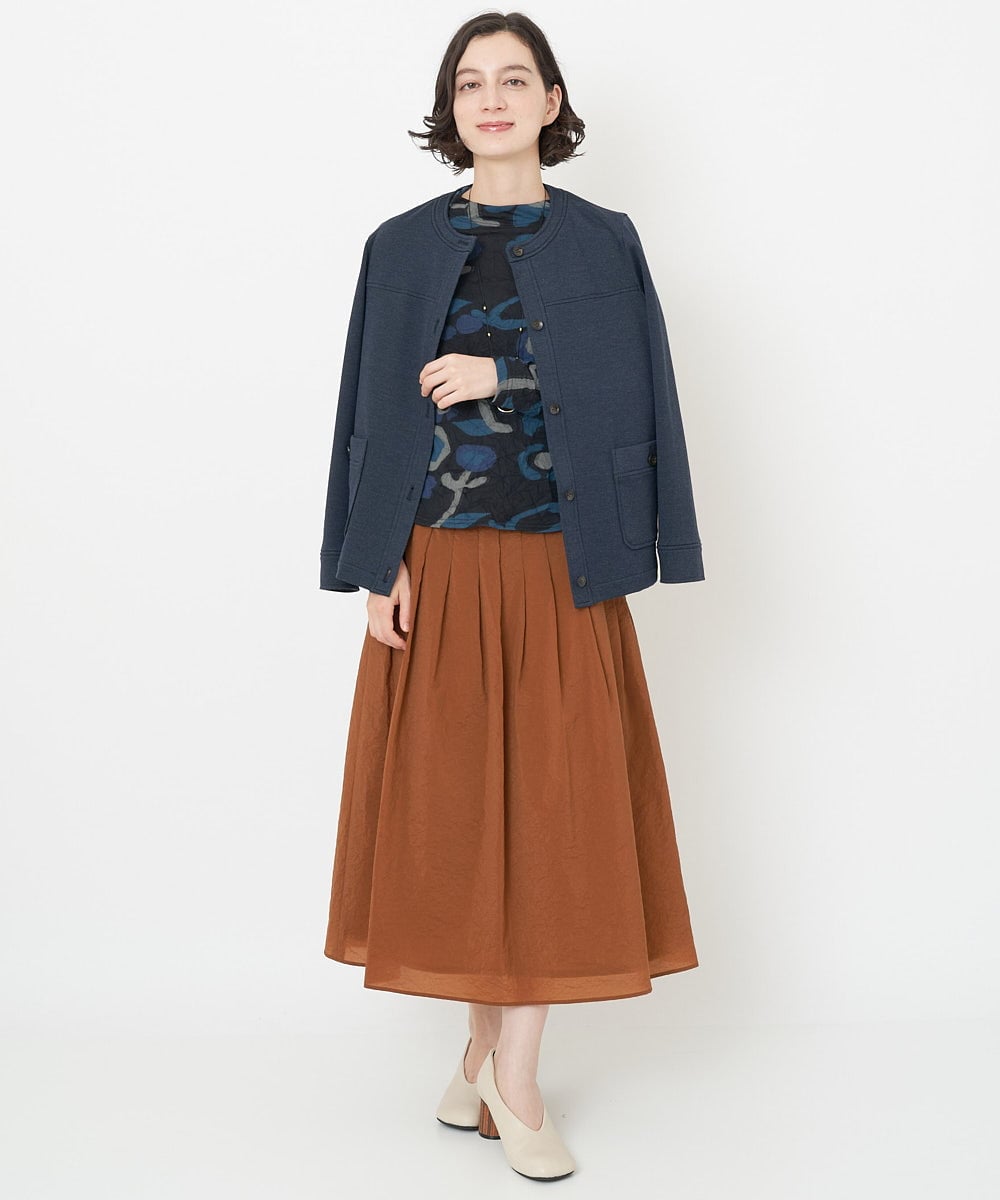 NHHJS01270 GIANNI LO GIUDICE(小さいサイズ)(メゾン ドゥ サンク) [日本製]ペーパークロスナイロンスカート オレンジブラウン