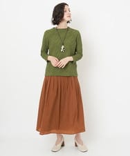 NHHJS01270 GIANNI LO GIUDICE(小さいサイズ)(メゾン ドゥ サンク) [日本製]ペーパークロスナイロンスカート オレンジブラウン
