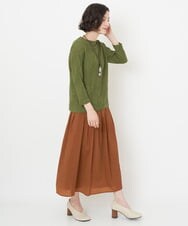 NHHJS01270 GIANNI LO GIUDICE(小さいサイズ)(メゾン ドゥ サンク) [日本製]ペーパークロスナイロンスカート オレンジブラウン