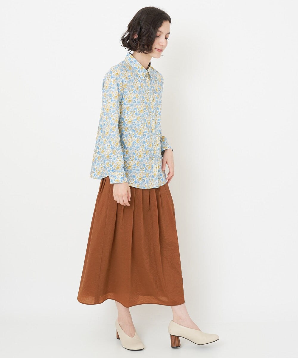 NHHJS01270 GIANNI LO GIUDICE(小さいサイズ)(メゾン ドゥ サンク) [日本製]ペーパークロスナイロンスカート オレンジブラウン
