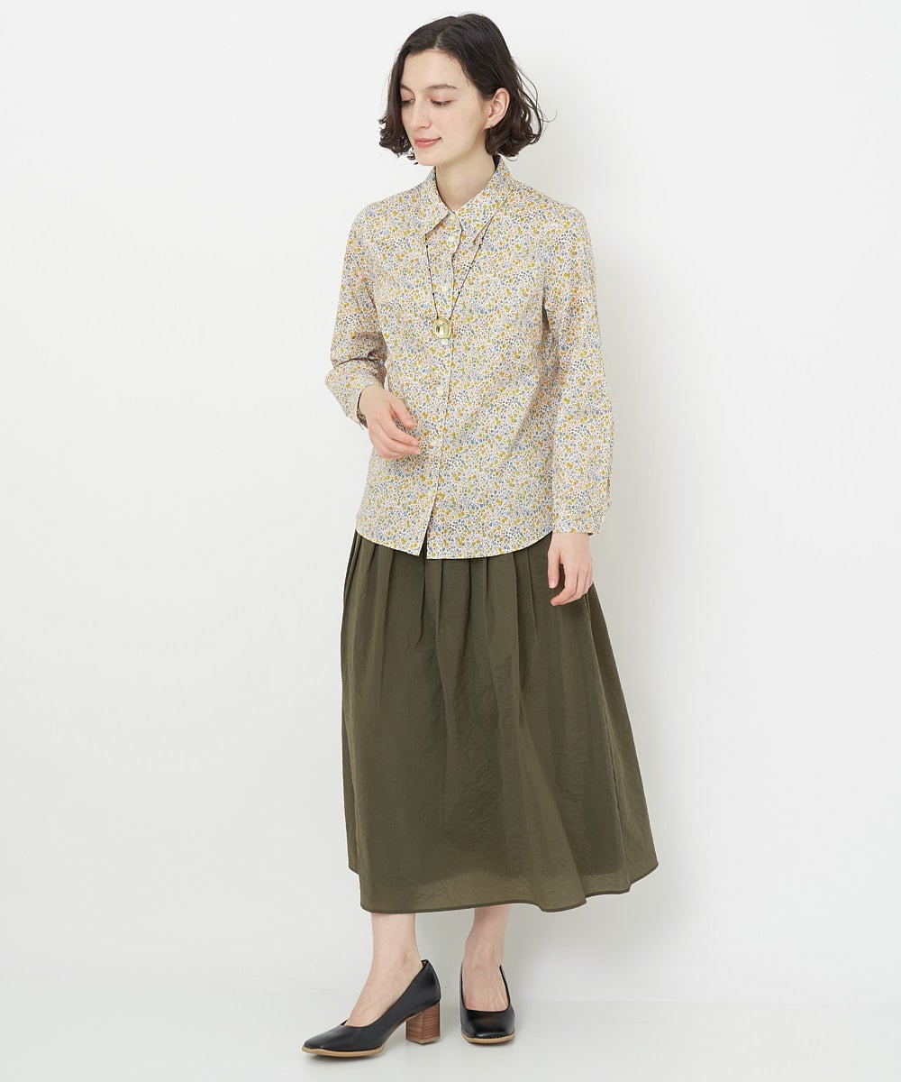 NHHJS01270 GIANNI LO GIUDICE(小さいサイズ)(メゾン ドゥ サンク) [日本製]ペーパークロスナイロンスカート オレンジブラウン