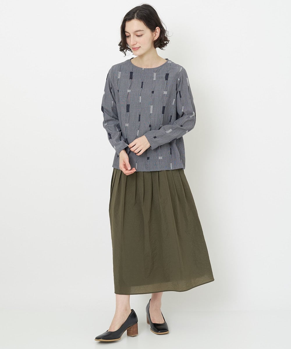 NHHJS01270 GIANNI LO GIUDICE(小さいサイズ)(メゾン ドゥ サンク) [日本製]ペーパークロスナイロンスカート オレンジブラウン