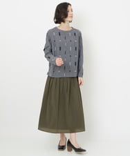 NHHJS01270 GIANNI LO GIUDICE(小さいサイズ)(メゾン ドゥ サンク) [日本製]ペーパークロスナイロンスカート オレンジブラウン