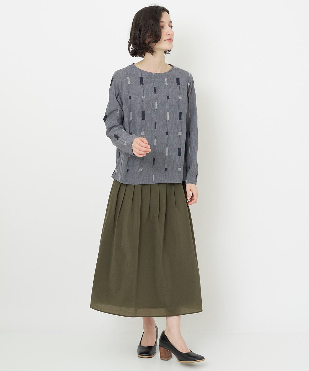 NHHJS01270 GIANNI LO GIUDICE(小さいサイズ)(メゾン ドゥ サンク) [日本製]ペーパークロスナイロンスカート オレンジブラウン