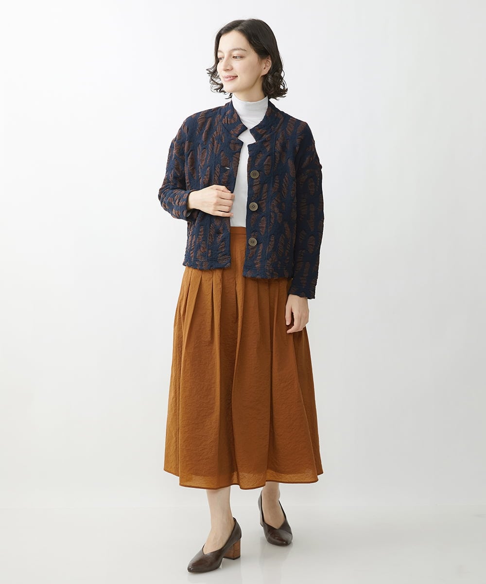 NHHJS01270 GIANNI LO GIUDICE(小さいサイズ)(メゾン ドゥ サンク) [日本製]ペーパークロスナイロンスカート オレンジブラウン