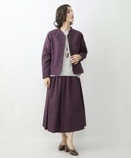 NHHJS20270 GIANNI LO GIUDICE(小さいサイズ)(メゾン ドゥ サンク) [セットアップ対応/洗える]ステッチドビースカート パープル