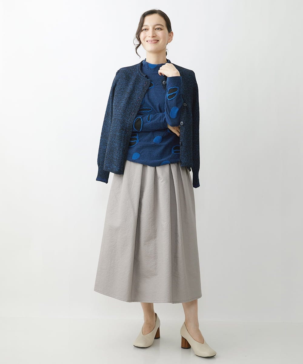 NHHJS20270 GIANNI LO GIUDICE(小さいサイズ)(メゾン ドゥ サンク) [セットアップ対応/洗える]ステッチドビースカート パープル