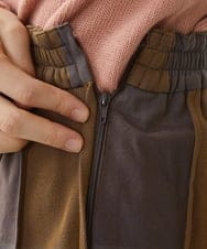 NHHJU21330 GIANNI LO GIUDICE(小さいサイズ)(メゾン ドゥ サンク) 先染めチェックギャバジンスカート ブラウン系
