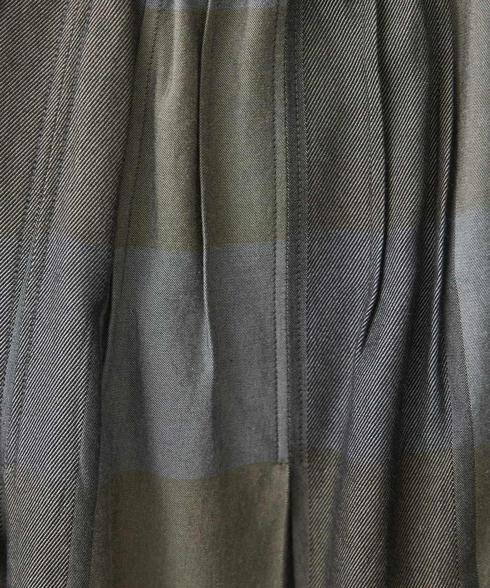 NHHJU21330 GIANNI LO GIUDICE(小さいサイズ)(メゾン ドゥ サンク) 先染めチェックギャバジンスカート ブラウン系