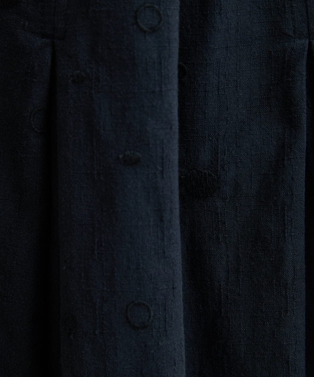 NHHJU81250 GIANNI LO GIUDICE(小さいサイズ)(メゾン ドゥ サンク) [セットアップ対応]スラブコットンドット刺繍タックギャザースカート アイボリー