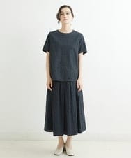 NHHJU81250 GIANNI LO GIUDICE(小さいサイズ)(メゾン ドゥ サンク) [セットアップ対応]スラブコットンドット刺繍タックギャザースカート アイボリー