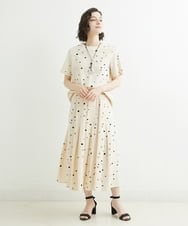 NHHJU81250 GIANNI LO GIUDICE(小さいサイズ)(メゾン ドゥ サンク) [セットアップ対応]スラブコットンドット刺繍タックギャザースカート アイボリー