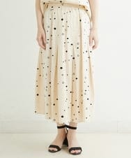 NHHJU81250 GIANNI LO GIUDICE(小さいサイズ)(メゾン ドゥ サンク) [セットアップ対応]スラブコットンドット刺繍タックギャザースカート アイボリー