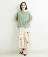 NHHJU81250 GIANNI LO GIUDICE(小さいサイズ)(メゾン ドゥ サンク) [セットアップ対応]スラブコットンドット刺繍タックギャザースカート アイボリー
