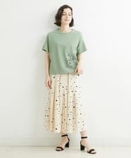 NHHJU81250 GIANNI LO GIUDICE(小さいサイズ)(メゾン ドゥ サンク) [セットアップ対応]スラブコットンドット刺繍タックギャザースカート アイボリー