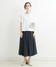 NHHJU81250 GIANNI LO GIUDICE(小さいサイズ)(メゾン ドゥ サンク) [セットアップ対応]スラブコットンドット刺繍タックギャザースカート アイボリー