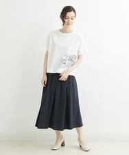 NHHJU81250 GIANNI LO GIUDICE(小さいサイズ)(メゾン ドゥ サンク) [セットアップ対応]スラブコットンドット刺繍タックギャザースカート アイボリー