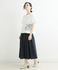 NHHJU81250 GIANNI LO GIUDICE(小さいサイズ)(メゾン ドゥ サンク) [セットアップ対応]スラブコットンドット刺繍タックギャザースカート アイボリー
