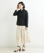 NHHJU81250 GIANNI LO GIUDICE(小さいサイズ)(メゾン ドゥ サンク) [セットアップ対応]スラブコットンドット刺繍タックギャザースカート アイボリー