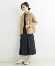 NHHJU81250 GIANNI LO GIUDICE(小さいサイズ)(メゾン ドゥ サンク) [セットアップ対応]スラブコットンドット刺繍タックギャザースカート アイボリー