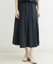 NHHJU81250 GIANNI LO GIUDICE(小さいサイズ)(メゾン ドゥ サンク) [セットアップ対応]スラブコットンドット刺繍タックギャザースカート アイボリー