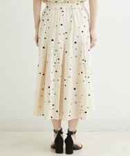 NHHJU81250 GIANNI LO GIUDICE(小さいサイズ)(メゾン ドゥ サンク) [セットアップ対応]スラブコットンドット刺繍タックギャザースカート アイボリー