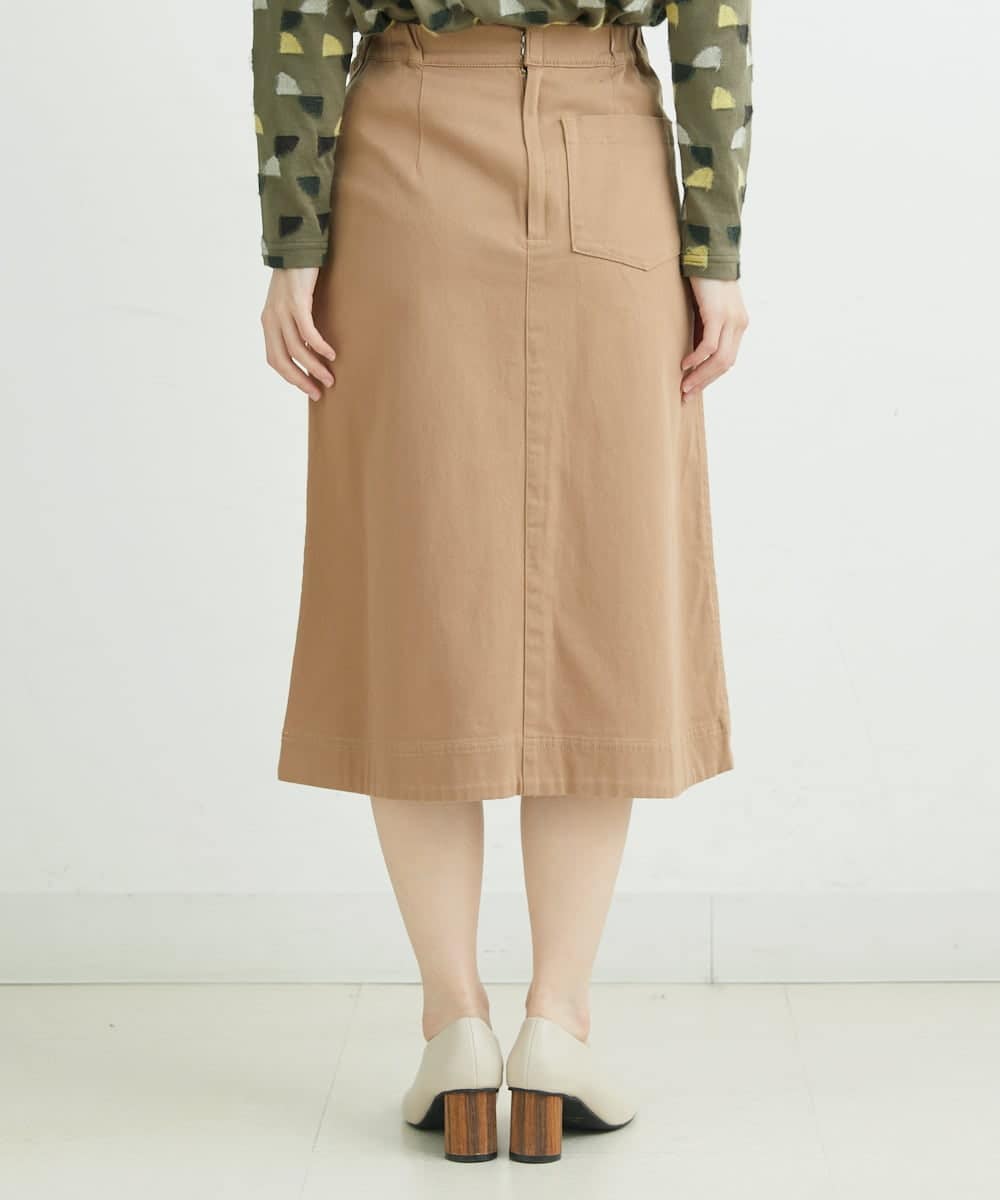 NHHLD60150 GIANNI LO GIUDICE(小さいサイズ)(メゾン ドゥ サンク) 【洗える】チノストレッチセミフレアスカート ベージュ