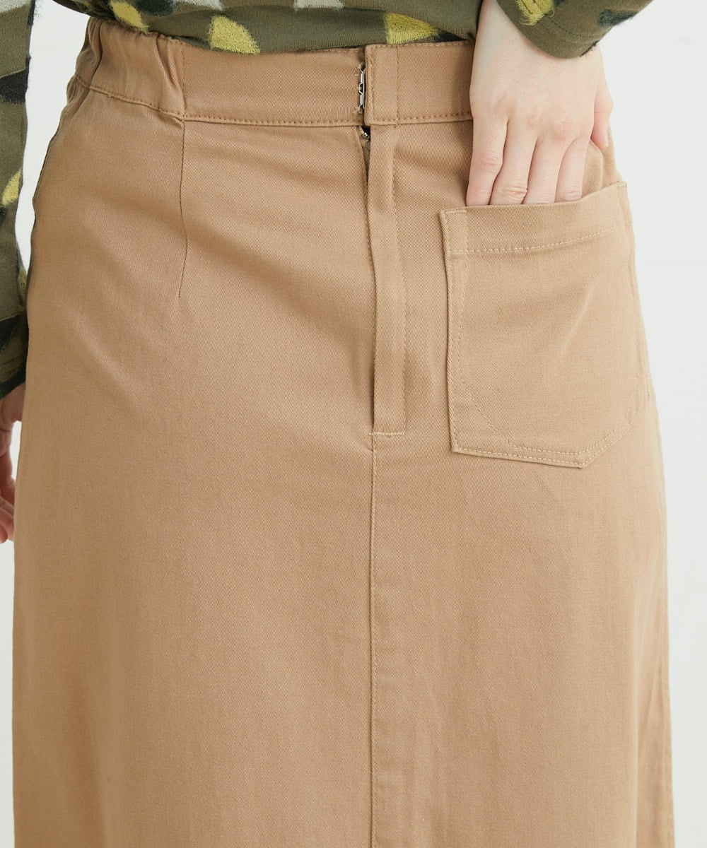 NHHLD60150 GIANNI LO GIUDICE(小さいサイズ)(メゾン ドゥ サンク) 【洗える】チノストレッチセミフレアスカート ベージュ