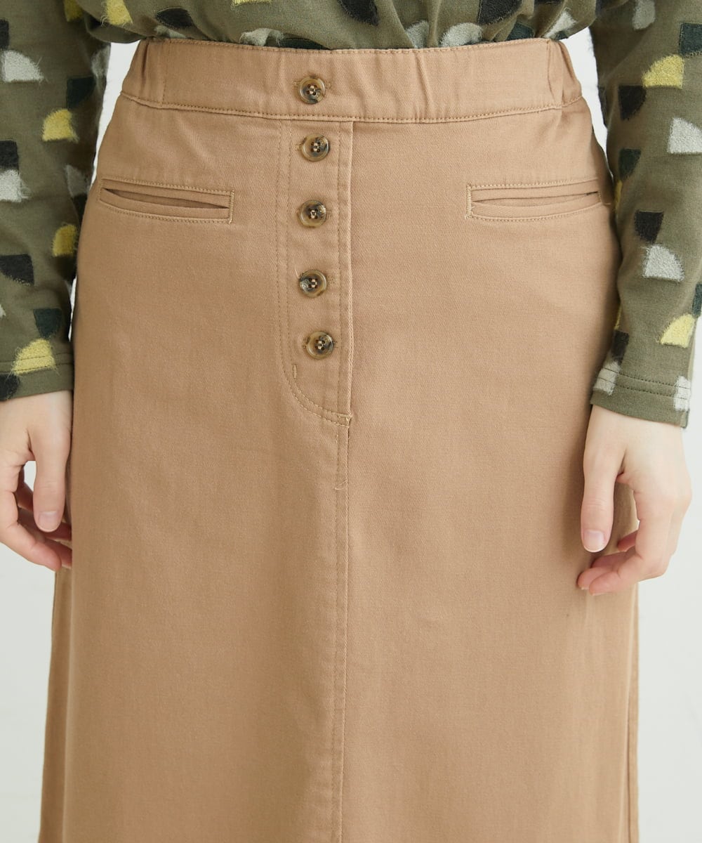 NHHLD60150 GIANNI LO GIUDICE(小さいサイズ)(メゾン ドゥ サンク) 【洗える】チノストレッチセミフレアスカート ベージュ
