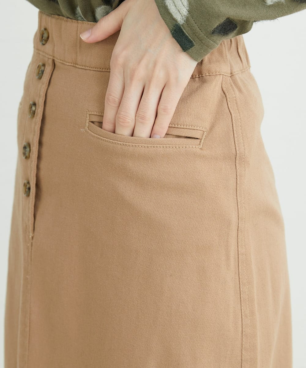 NHHLD60150 GIANNI LO GIUDICE(小さいサイズ)(メゾン ドゥ サンク) 【洗える】チノストレッチセミフレアスカート ベージュ