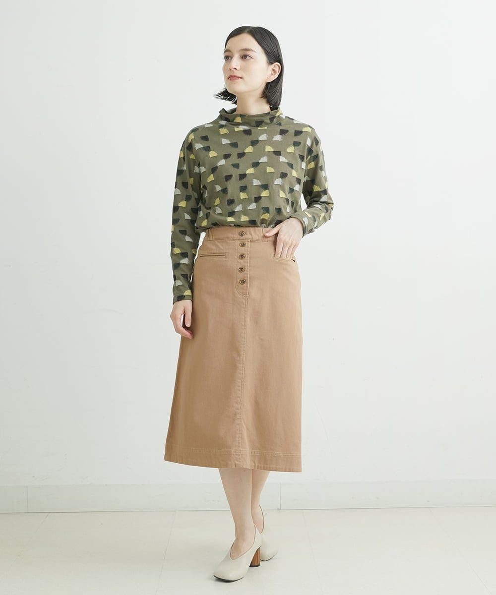 NHHLD60150 GIANNI LO GIUDICE(小さいサイズ)(メゾン ドゥ サンク) 【洗える】チノストレッチセミフレアスカート ベージュ