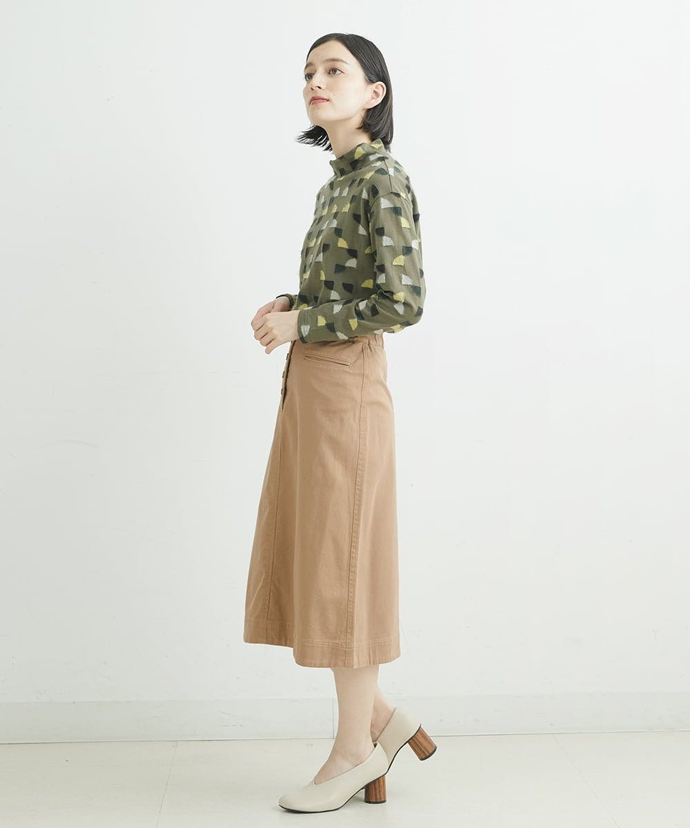 NHHLD60150 GIANNI LO GIUDICE(小さいサイズ)(メゾン ドゥ サンク) 【洗える】チノストレッチセミフレアスカート ベージュ